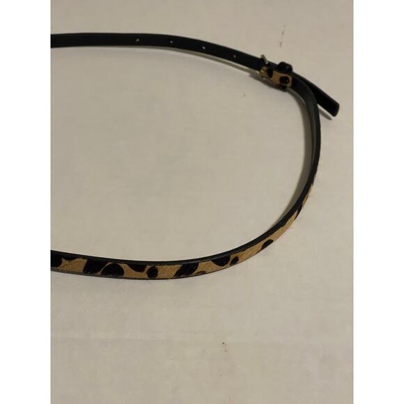 J. Crew Factory Italian Calf Hair thin Belt Small Animal Print Genuine Leather - Picture 4 of 12